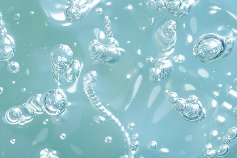 Clear soothing skincare gel texture with Centella asiatica